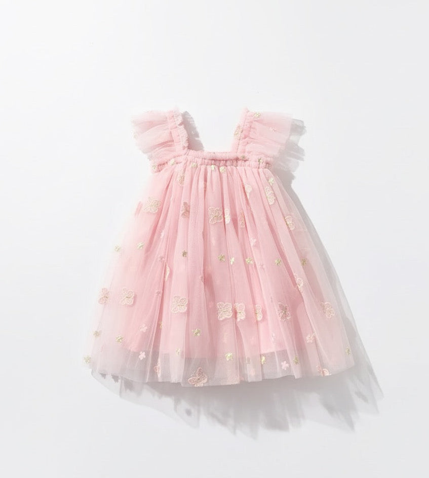 Vestido tul rosa mariposa