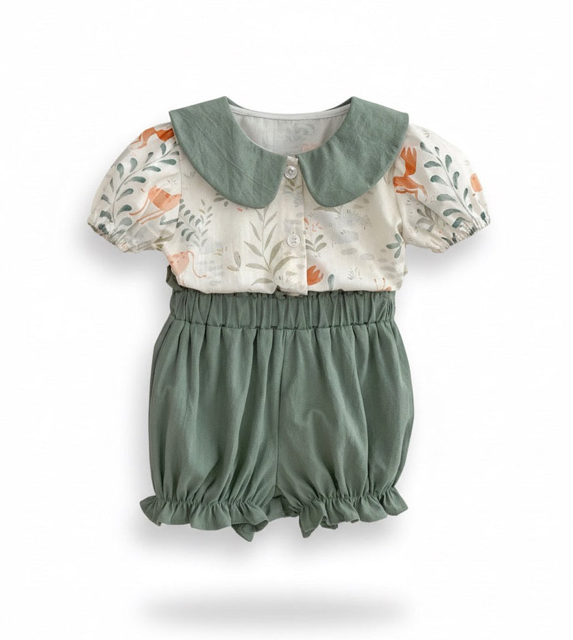 Conjunto verde animales