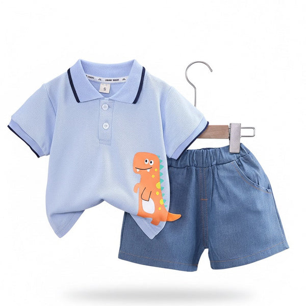 Conjunto dino polo azul