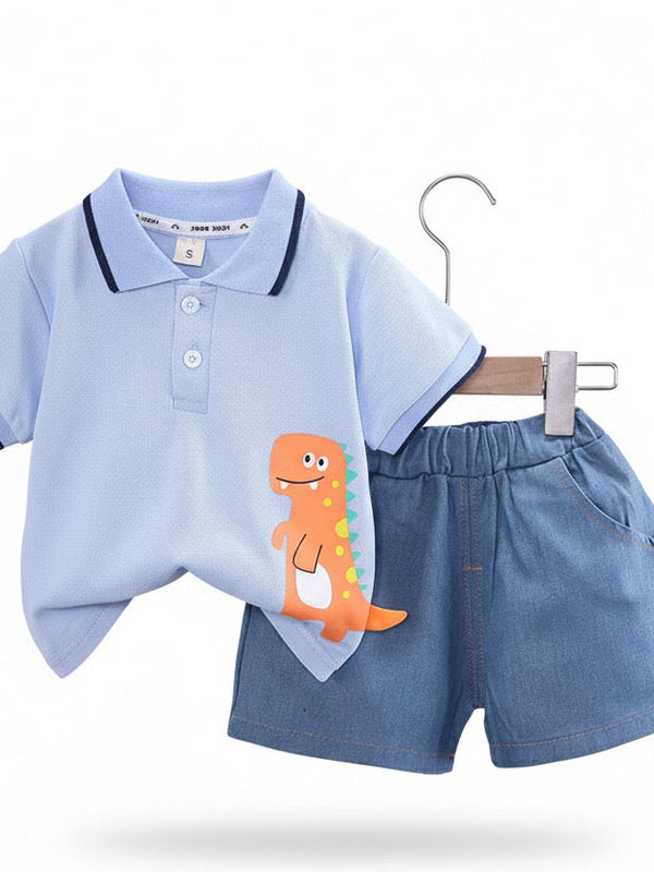 Conjunto dino polo azul