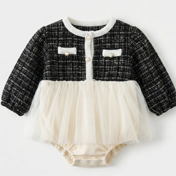 Pañalero negro tipo sueter con tul