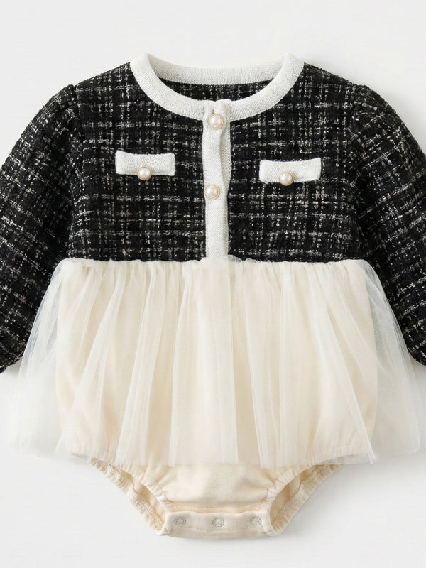 Pañalero negro tipo sueter con tul