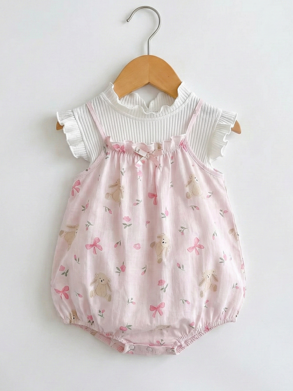Conjunto Pañalero Conejita Rosa