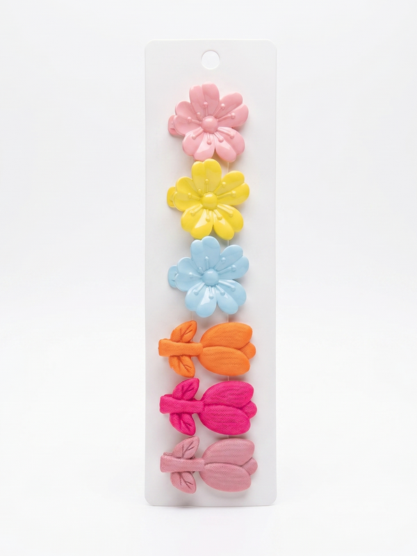 Set 6 pinzas flores