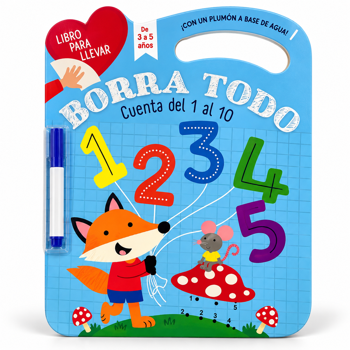 Portada del libro borrable Cuenta del 1 al 10 con plumón
