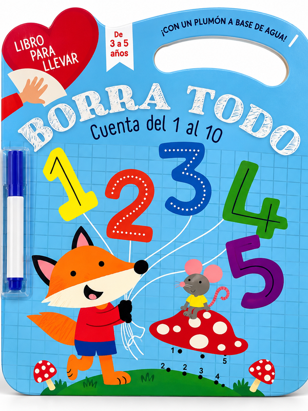 Libro Borrable Cuenta del 1 al 10 con Plumón