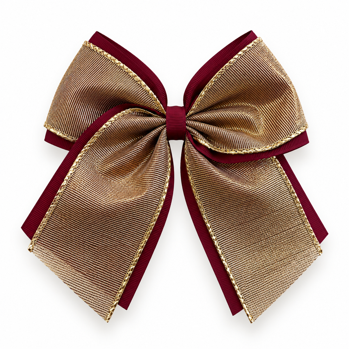 Moño coletero brillante para niña color vino con dorado - BABYELLOW