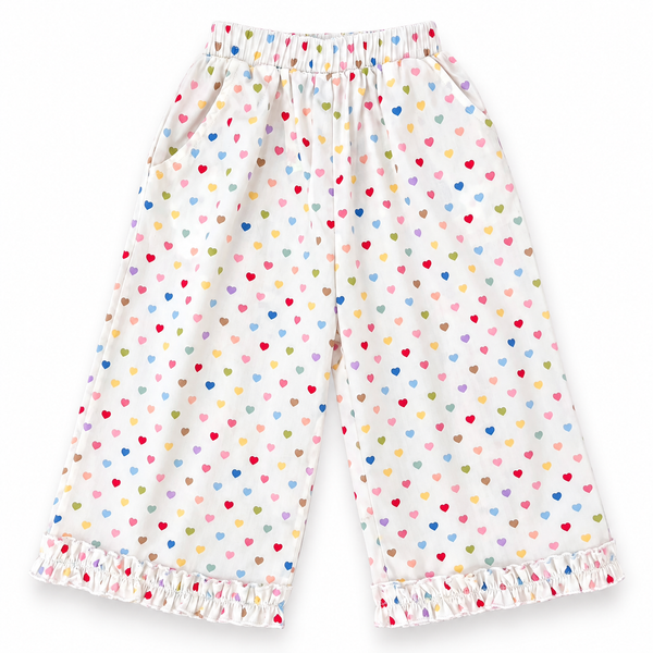 Pantalón de Algodón para Niña – Corazones Multicolor