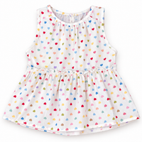 Blusa de Algodón para Niña – Corazones Multicolor