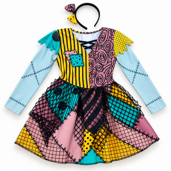 Vestido Disfraz Sally para Niña con Diadema