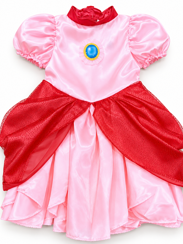 Vestido Disfraz Princesa Peach para Niña