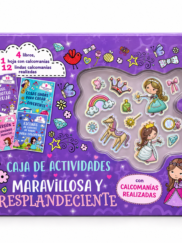 Caja de Actividades Princesas con 4 Libros y Calcomanías