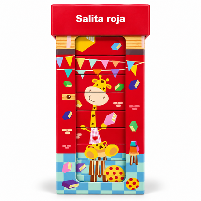 Caja con 10 mini libros infantiles que forman una jirafa