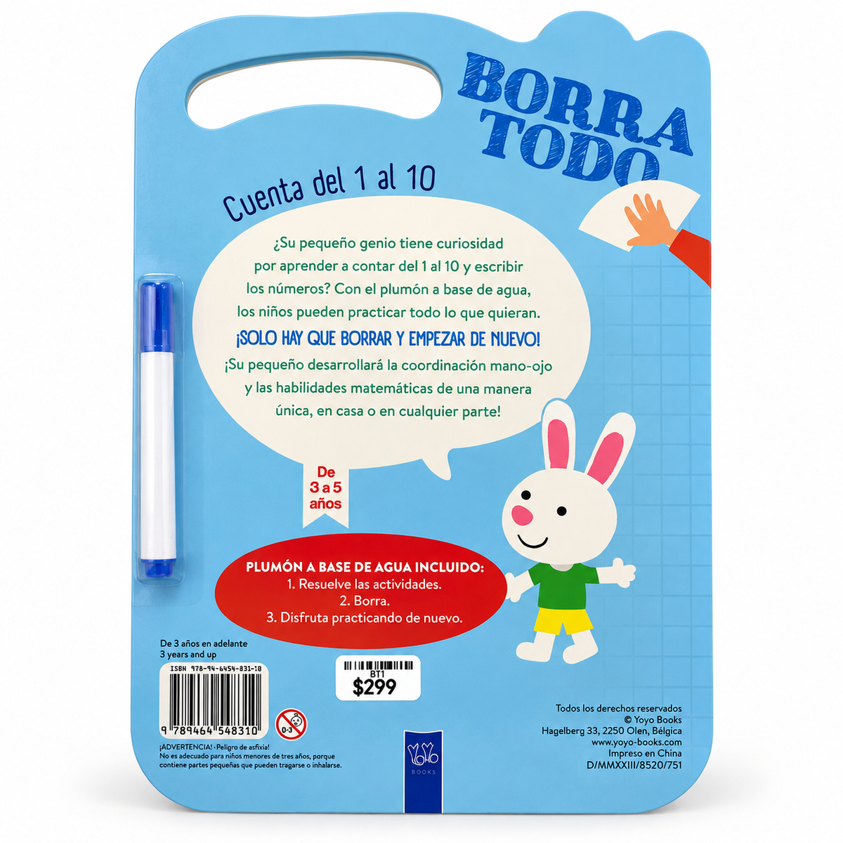 Contraportada del libro borrable Cuenta del 1 al 10
