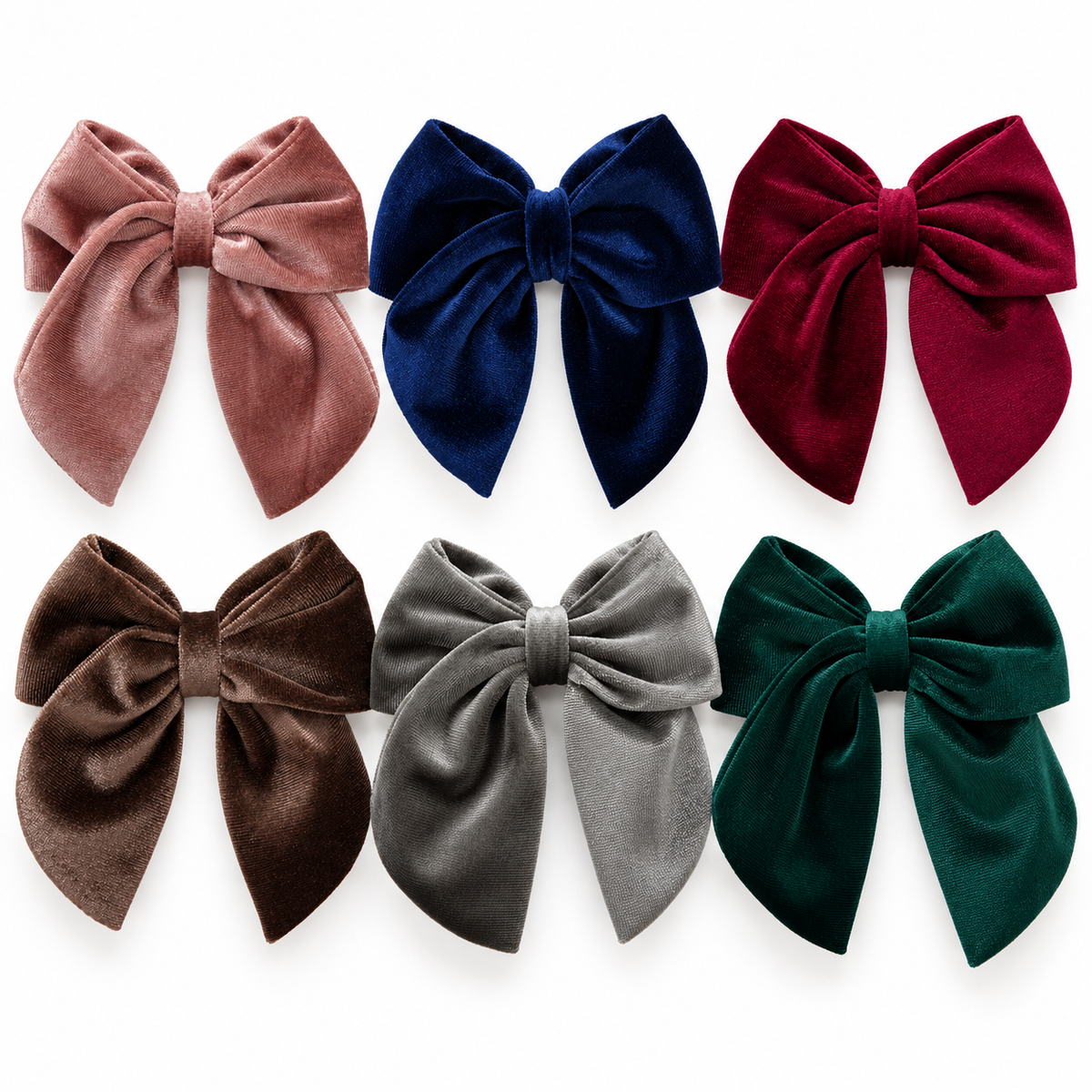 Colección de moños españoles de terciopelo para niña en varios colores