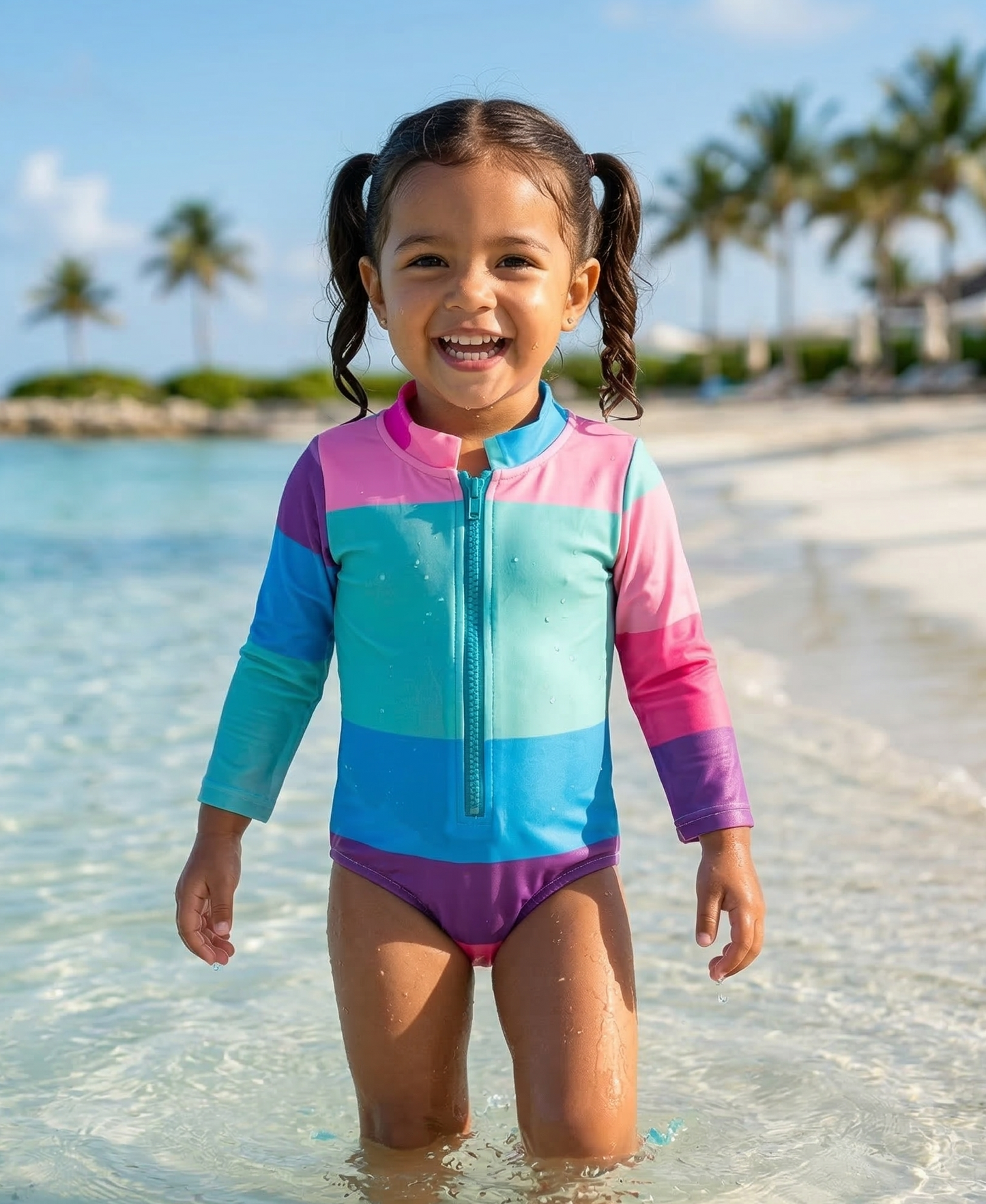Traje de baño para niña colores