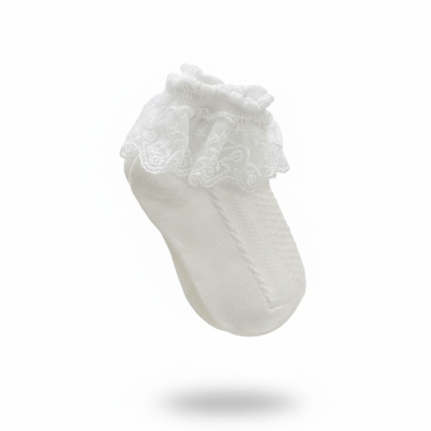 Calcetas blancas cortas con encaje