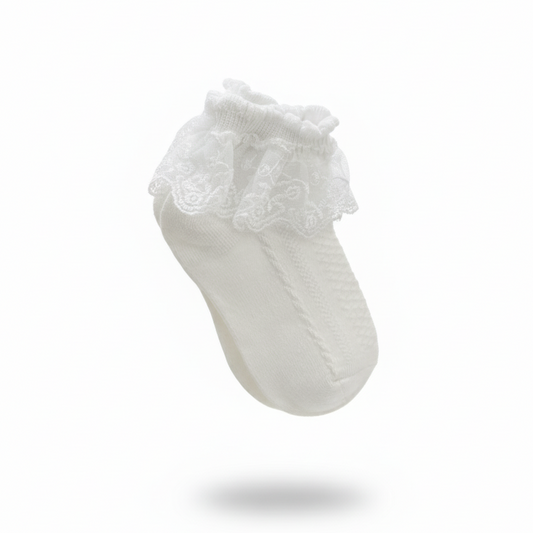 Calcetas blancas cortas con encaje
