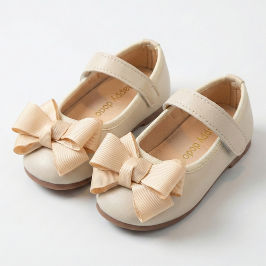 Zapatito beige con moño