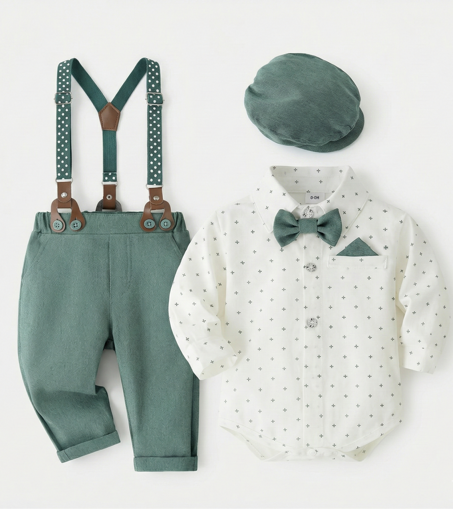 Conjunto tirantes verde pañalero