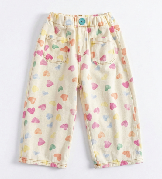 Pantalón de Mezclilla con Corazones