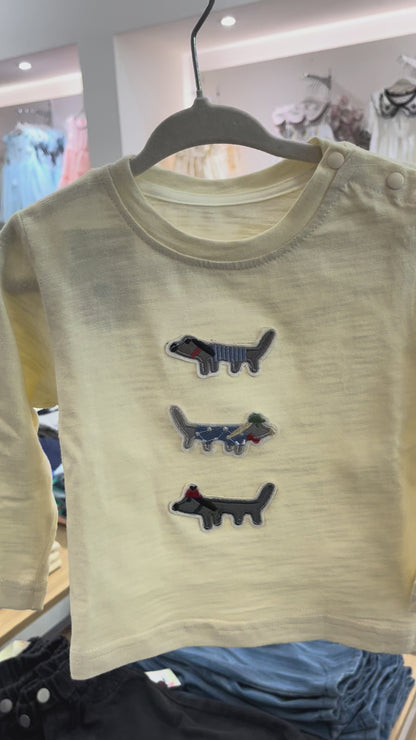 Playera Beige Perritos