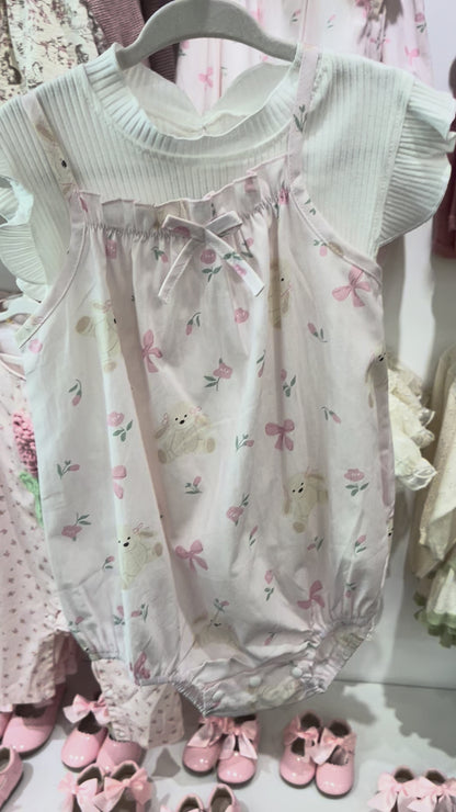 Conjunto Pañalero Conejita Rosa