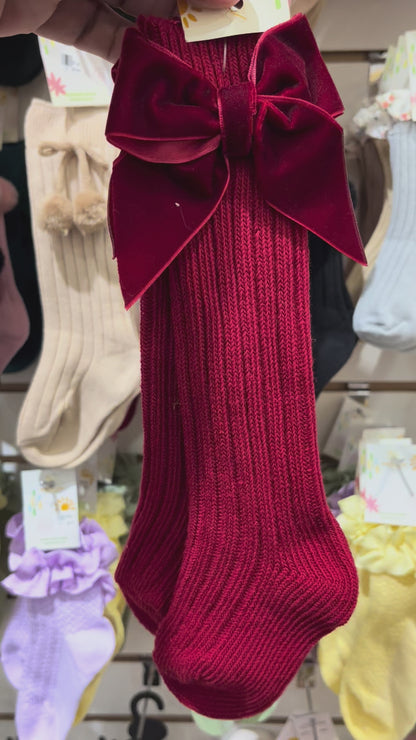 Calceta roja larga velvet