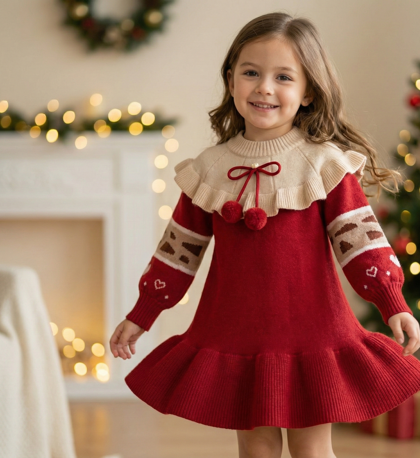 Vestido rojo con solapa