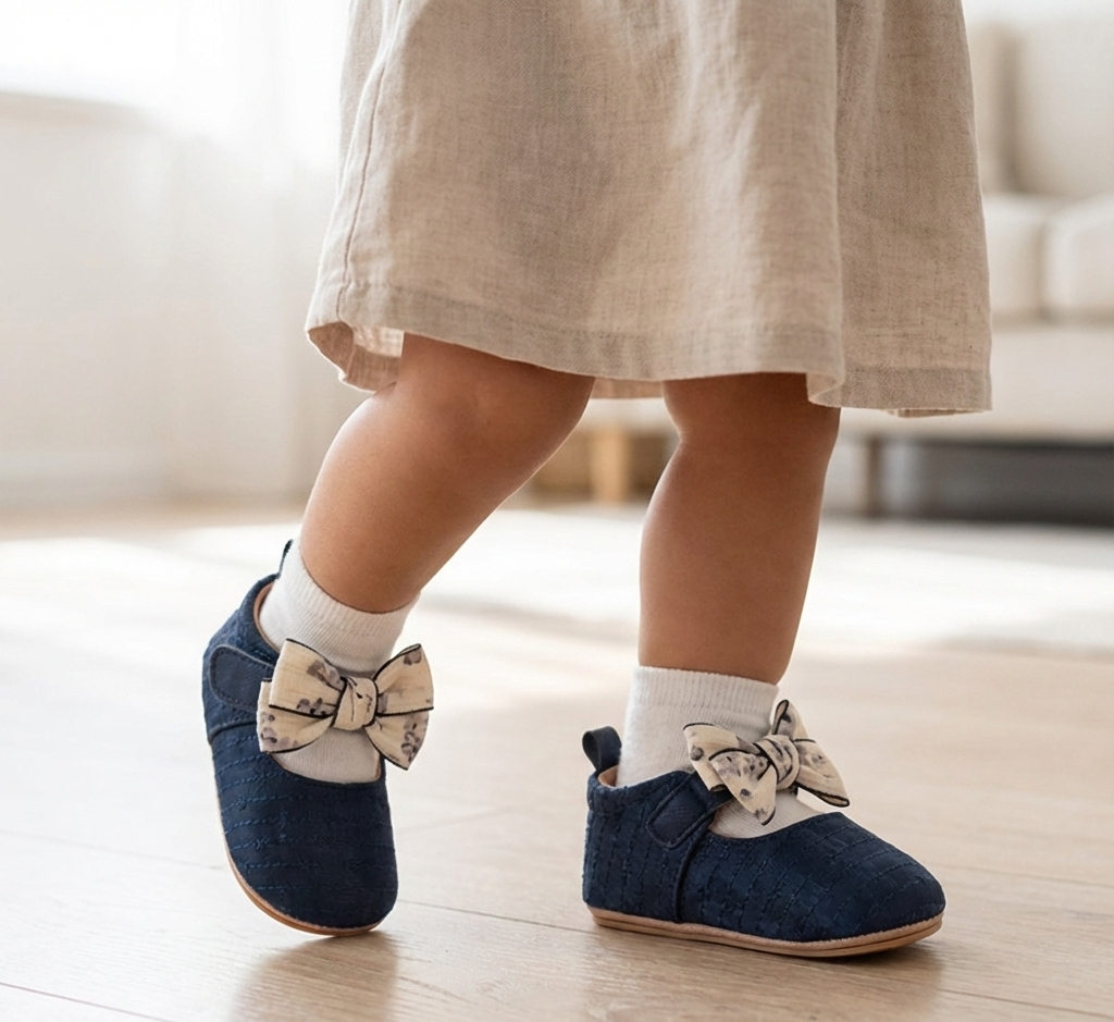 Zapatos azul con moño