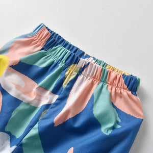 Conjunto azul flores